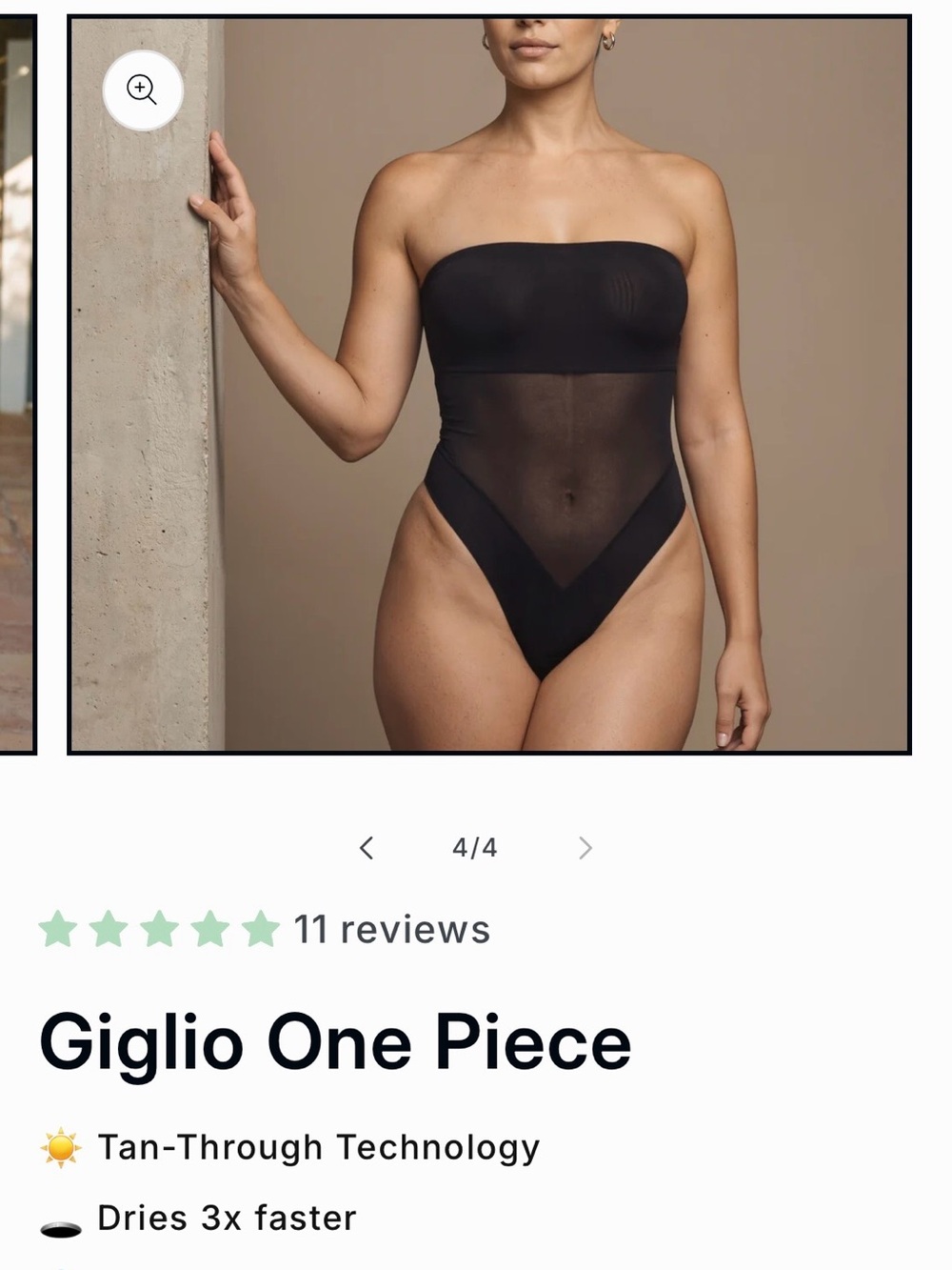 Strapless One-Piece Swimsuit - Black